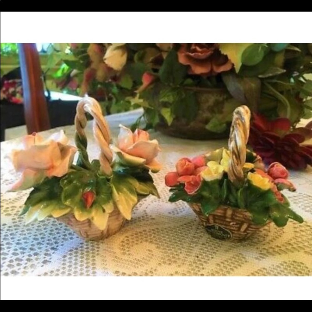 Two Nuova Capodimonte Porcelain Baskets